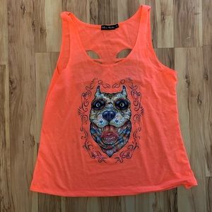 Pretty Pitbull Tank Top with Back Cut Out Detail.